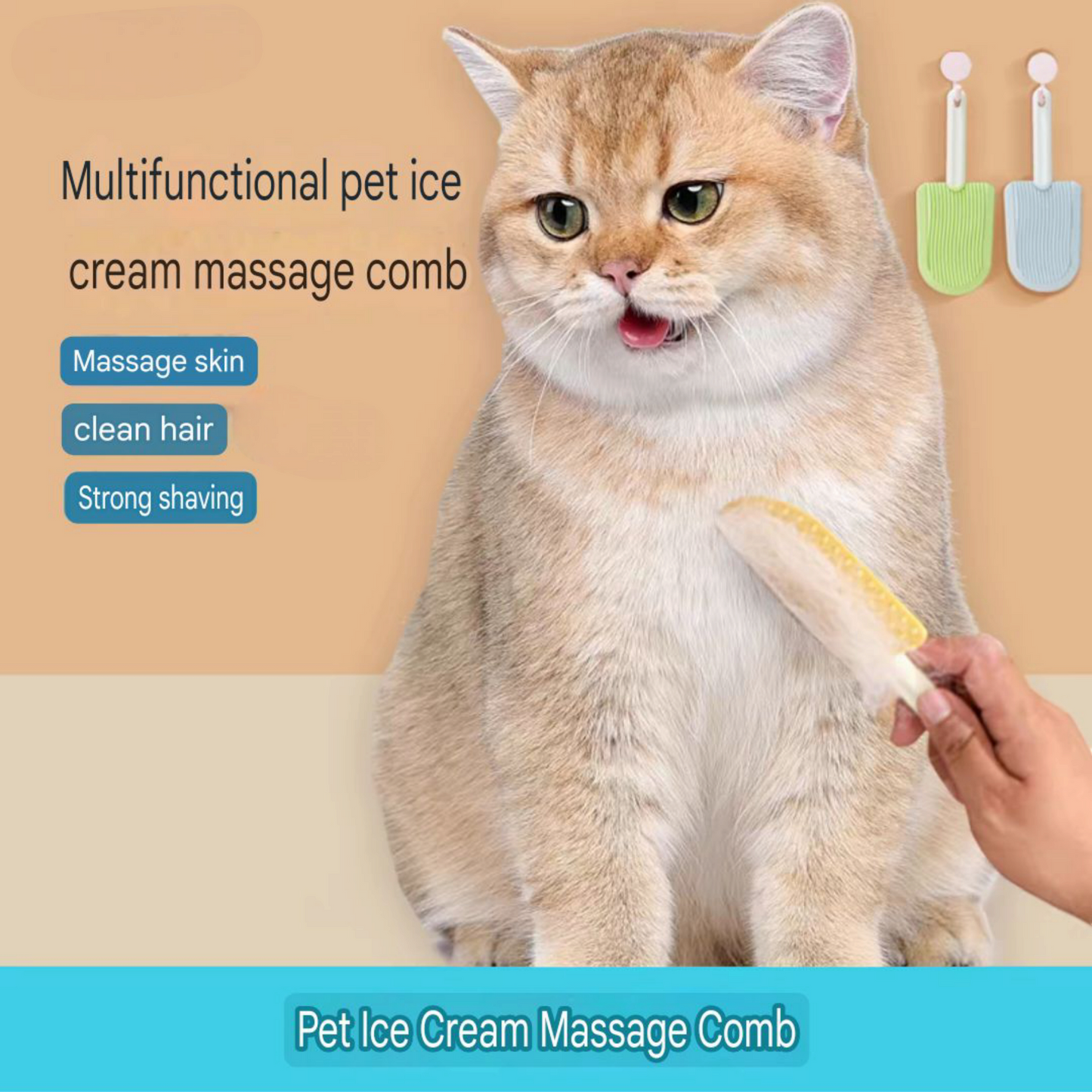 Multifunctional pet ice cream massage comb