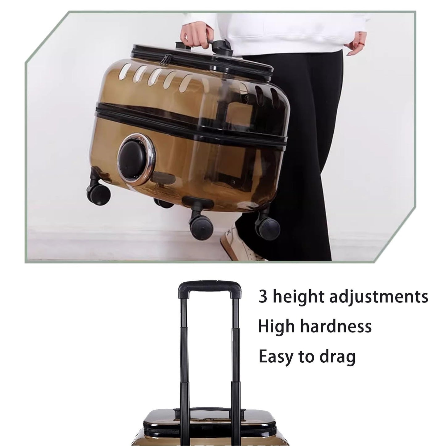 SweetPetStory® Transparent Pet Travel Trolley