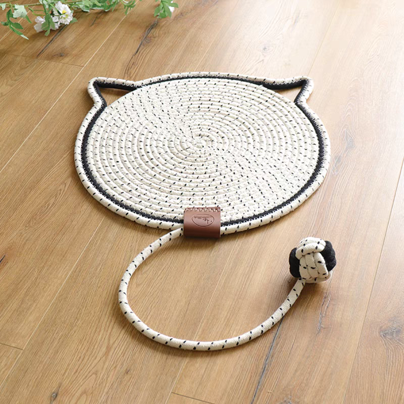 Ball integrated cat scratching mat