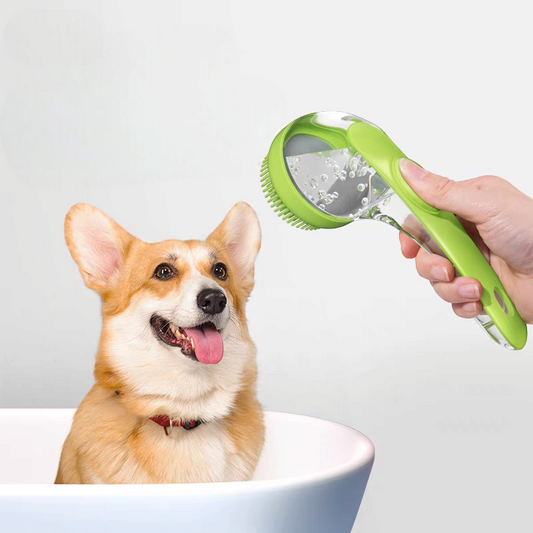 Pet Liquid Long Handle Press Bath Brush