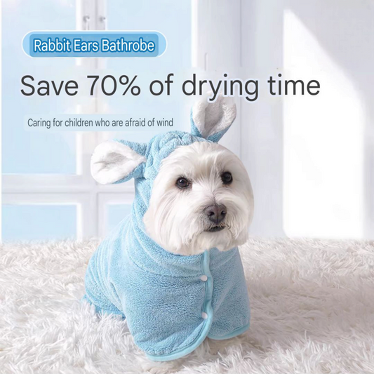 Rabbit ears bathrobe for dogs