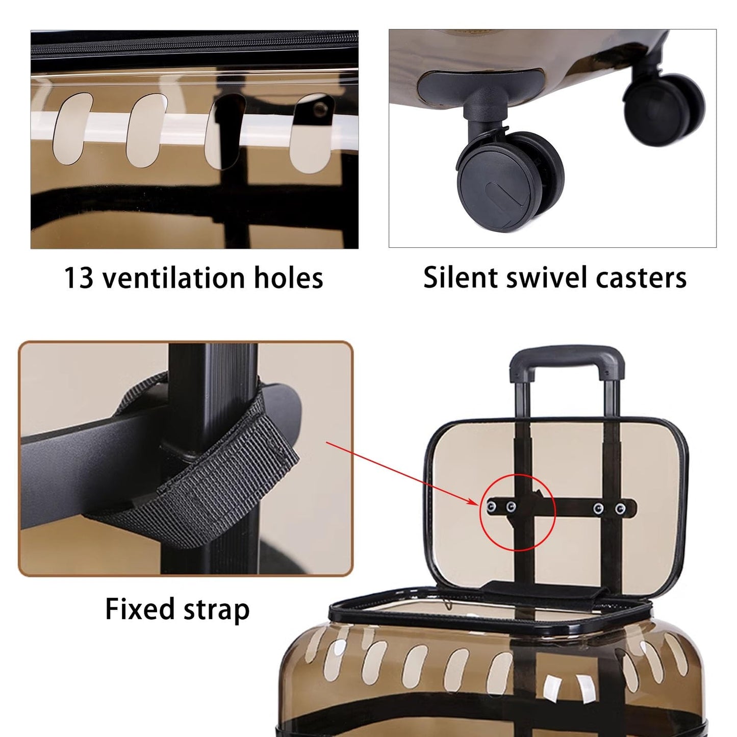 SweetPetStory® Transparent Pet Travel Trolley