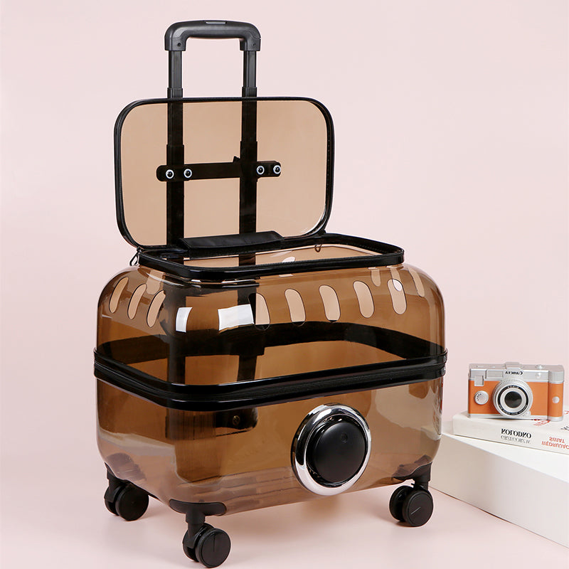 SweetPetStory® Transparent Pet Travel Trolley