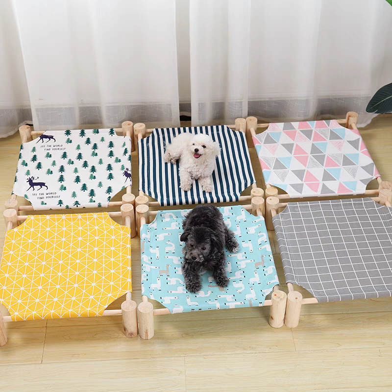 Wooden dog Camp Bed for summer